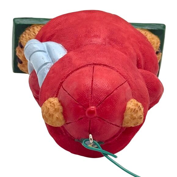 1997 Avon Fireman Teddy Bear Ornament Your Special Package Topper - Picture 7 of 8